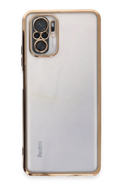 Mey İthalat®   Redmi Note 10 Kılıf  Lensli Silikon - Gold