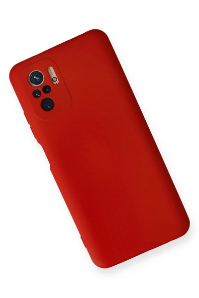 Mey İthalat®   Redmi Note 10 Kılıf Nano içi Kadife Silikon - Kırmızı