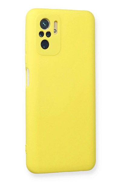 Mey İthalat®   Redmi Note 10 Kılıf Nano içi Kadife Silikon - Sarı