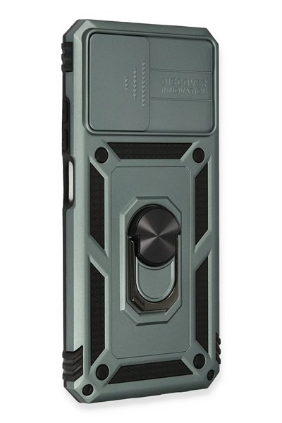 Mey İthalat®   Redmi Note 10 Kılıf Pars Lens Yüzüklü Silikon - Yeşil