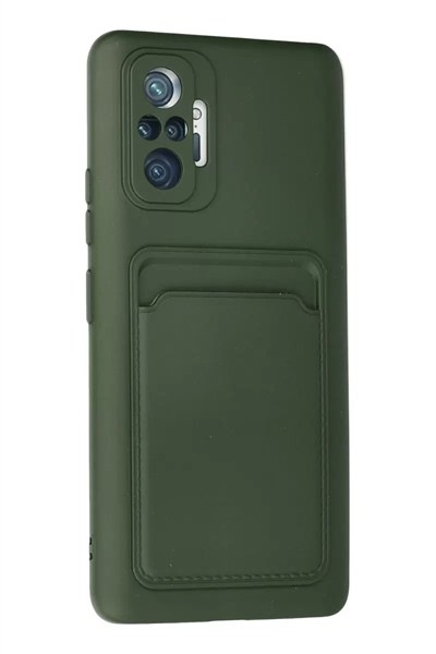 Mey İthalat®   Redmi Note 10 Pro Kılıf Kelvin Kartvizitli Silikon - Koyu Yeşil
