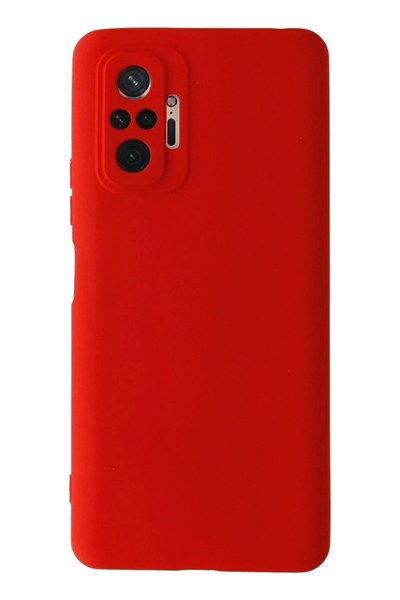 Mey İthalat®   Redmi Note 10 Pro Kılıf Nano içi Kadife Silikon - Kırmızı