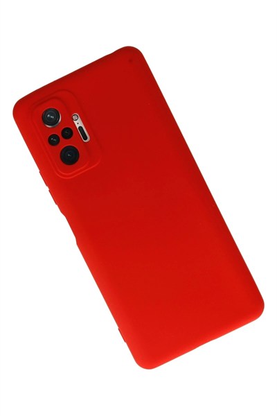 Mey İthalat®   Redmi Note 10 Pro Kılıf Nano içi Kadife Silikon - Kırmızı