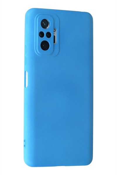 Mey İthalat®   Redmi Note 10 Pro Kılıf Nano içi Kadife Silikon - Mavi