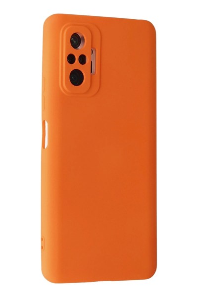 Mey İthalat®   Redmi Note 10 Pro Kılıf Nano içi Kadife Silikon - Turuncu