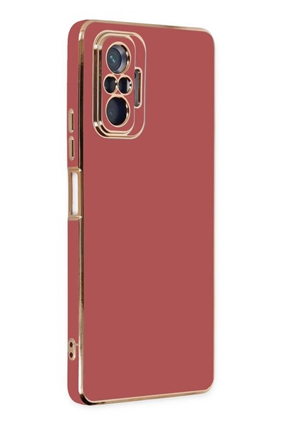 Mey İthalat®   Redmi Note 10 Pro Kılıf Volet Silikon - Kırmızı