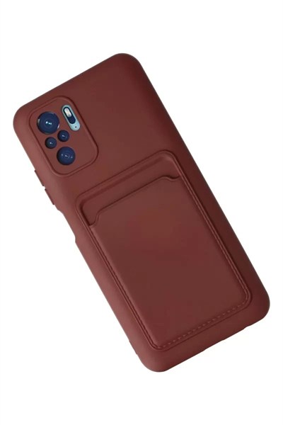 Mey İthalat®   Redmi Note 10S Kılıf Kelvin Kartvizitli Silikon - Bordo