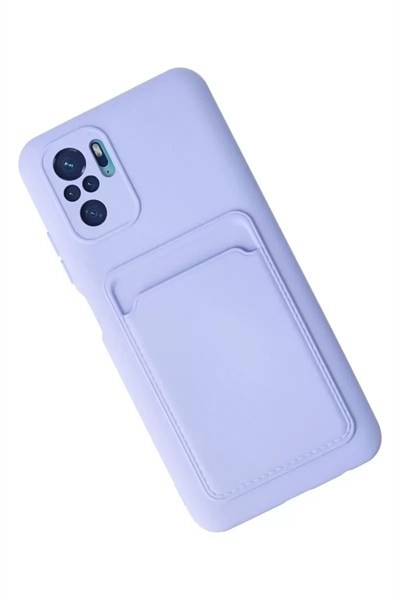 Mey İthalat®   Redmi Note 10S Kılıf Kelvin Kartvizitli Silikon - Lila
