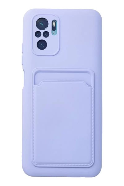 Mey İthalat®   Redmi Note 10S Kılıf Kelvin Kartvizitli Silikon - Lila