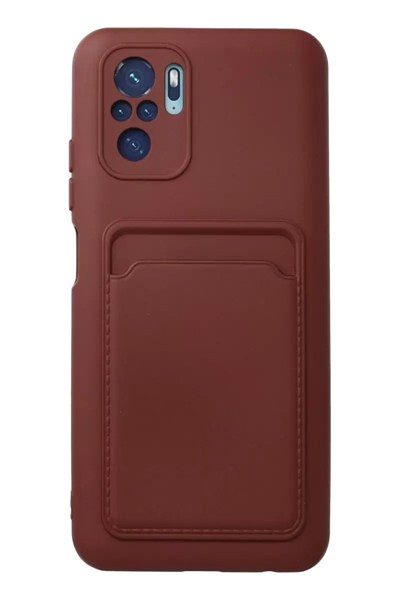 Mey İthalat®   Redmi Note 10S Kılıf Kelvin Kartvizitli Silikon - Bordo
