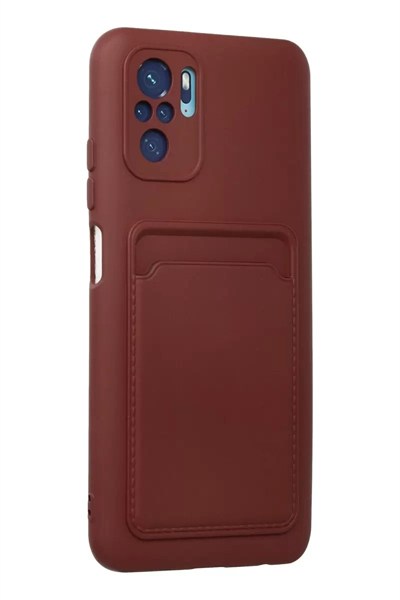 Mey İthalat®   Redmi Note 10S Kılıf Kelvin Kartvizitli Silikon - Bordo