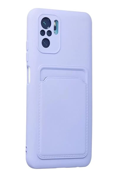 Mey İthalat®   Redmi Note 10S Kılıf Kelvin Kartvizitli Silikon - Lila