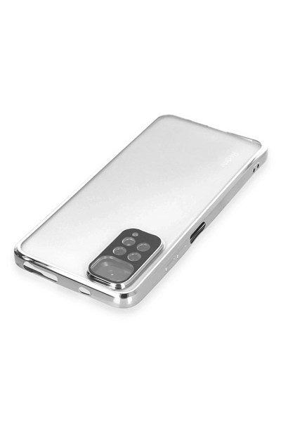Mey İthalat®   Redmi Note 11 Kılıf  Lensli Silikon - Gümüş