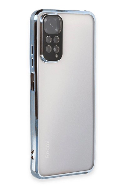 Mey İthalat®   Redmi Note 11 Kılıf  Lensli Silikon - Açık Mavi