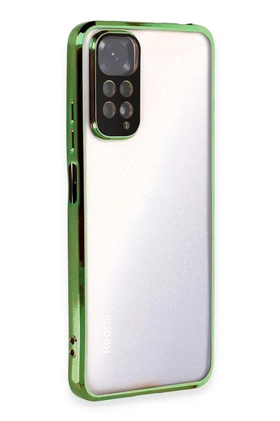 Mey İthalat®   Redmi Note 11 Kılıf  Lensli Silikon - Yeşil