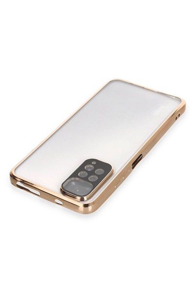 Mey İthalat®   Redmi Note 11 Kılıf  Lensli Silikon - Gold