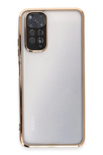 Mey İthalat®   Redmi Note 11 Kılıf  Lensli Silikon - Gold