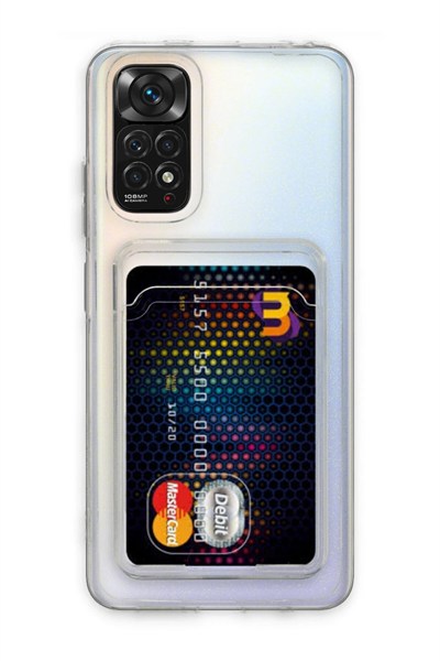 Mey İthalat®   Redmi Note 11 Kılıf Kart Şeffaf Silikon - Şeffaf