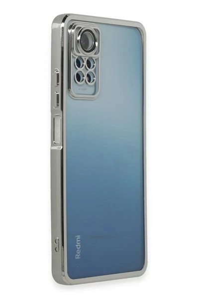 Mey İthalat®   Redmi Note 11 Pro Kılıf  Lensli Silikon - Gümüş
