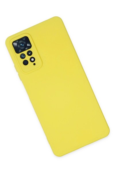 Mey İthalat®   Redmi Note 11 Pro Kılıf Nano içi Kadife Silikon - Sarı