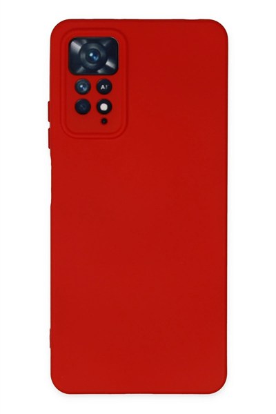 Mey İthalat®   Redmi Note 11 Pro Kılıf Nano içi Kadife Silikon - Kırmızı