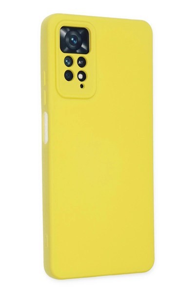 Mey İthalat®   Redmi Note 11 Pro Kılıf Nano içi Kadife Silikon - Sarı