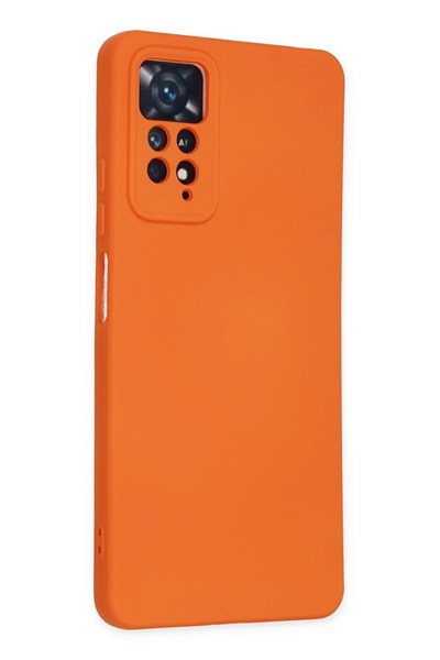 Mey İthalat®   Redmi Note 11 Pro Kılıf Nano içi Kadife Silikon - Turuncu