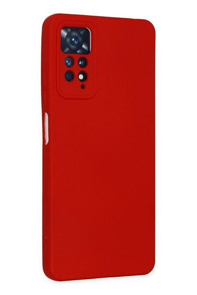 Mey İthalat®   Redmi Note 11 Pro Kılıf Nano içi Kadife Silikon - Kırmızı