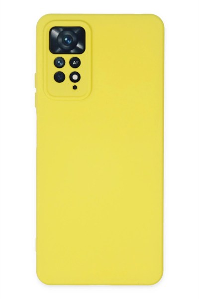 Mey İthalat®   Redmi Note 11 Pro Kılıf Nano içi Kadife Silikon - Sarı
