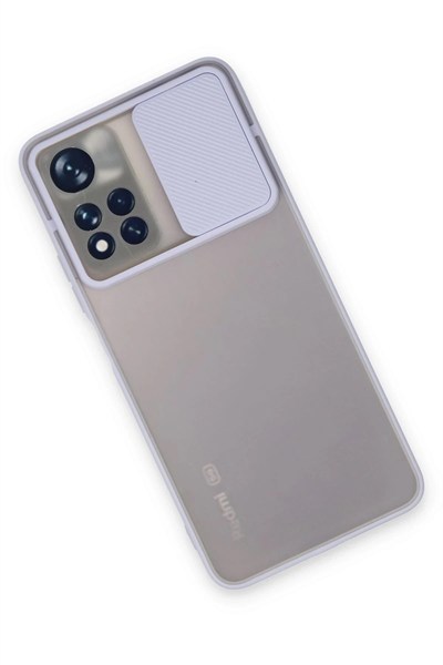 Mey İthalat®   Redmi Note 11 Pro Plus 5G Kılıf Palm Buzlu Kamera Sürgülü Silikon - Lila