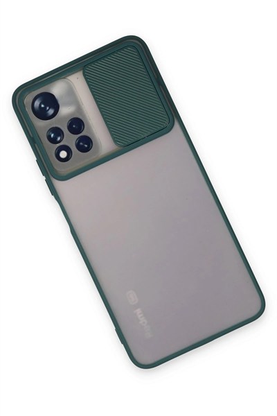 Mey İthalat®   Redmi Note 11 Pro Plus 5G Kılıf Palm Buzlu Kamera Sürgülü Silikon - Yeşil