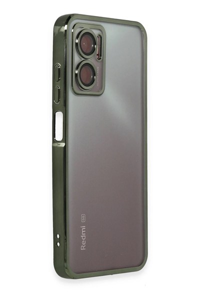 Mey İthalat®   Redmi Note 11E Kılıf  Lensli Silikon - Yeşil