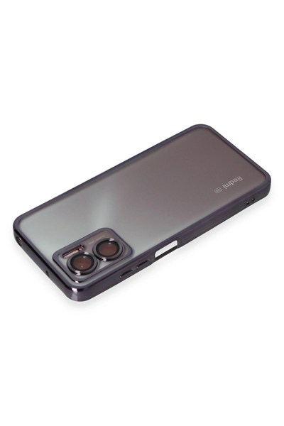 Mey İthalat®   Redmi Note 11E Kılıf  Lensli Silikon - Mor