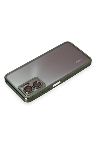 Mey İthalat®   Redmi Note 11E Kılıf  Lensli Silikon - Yeşil