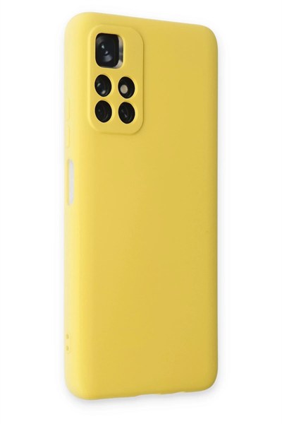 Mey İthalat®   Redmi Note 11T Kılıf Nano içi Kadife Silikon - Sarı