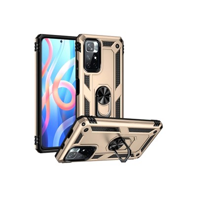 Mey İthalat®   Redmi Note 11T Kılıf Sofya Yüzüklü Silikon Kapak - Gold