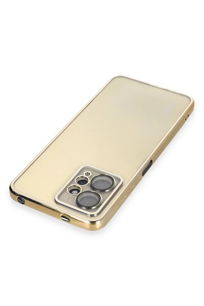 Mey İthalat®   Redmi Note 12 4G Kılıf  Lensli Silikon - Gold