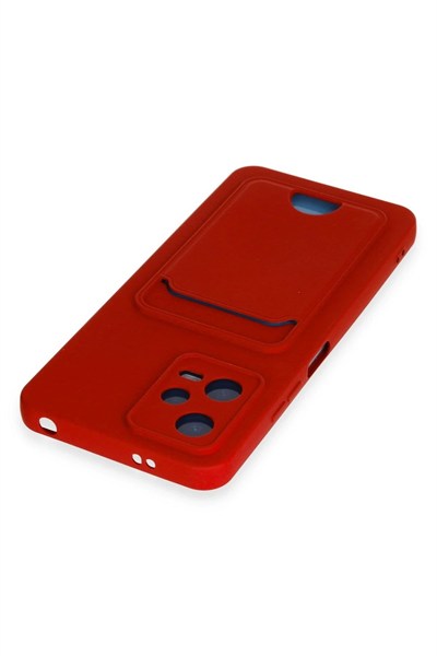 Mey İthalat®   Redmi Note 12 4G Kılıf Kelvin Kartvizitli Silikon - Kırmızı