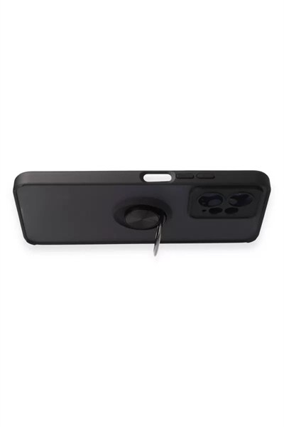 Mey İthalat®   Redmi Note 12 4G Kılıf Montreal Yüzüklü Silikon Kapak - Siyah