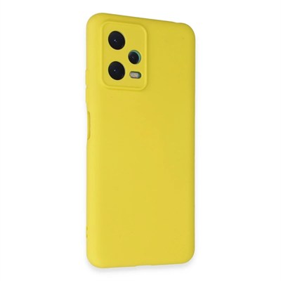 Mey İthalat®   Redmi Note 12 5G Kılıf Nano içi Kadife Silikon - Sarı