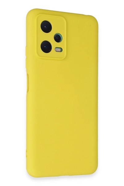 Mey İthalat®   Redmi Note 12 5G Kılıf Nano içi Kadife Silikon - Sarı
