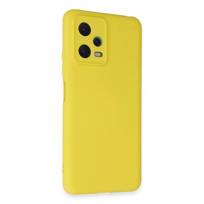 Mey İthalat®   Redmi Note 12 5G Kılıf Nano içi Kadife Silikon - Sarı