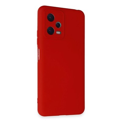 Mey İthalat®   Redmi Note 12 5G Kılıf Nano içi Kadife Silikon - Kırmızı