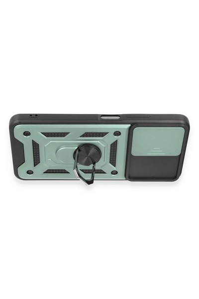 Mey İthalat®   Redmi Note 12 5G Kılıf Pars Lens Yüzüklü Silikon - Yeşil