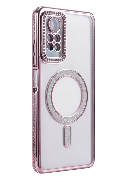 Mey İthalat®   Redmi Note 12 Pro 4G Joke Simli Magneticsafe Kılıf - Pembe