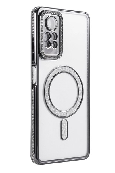 Mey İthalat®   Redmi Note 12 Pro 4G Joke Simli Magneticsafe Kılıf - Siyah