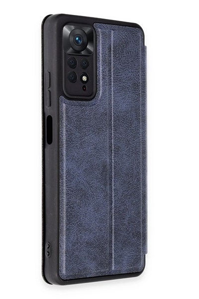 Mey İthalat®   Redmi Note 12 Pro 4G Kılıf Flip Cover - Lacivert