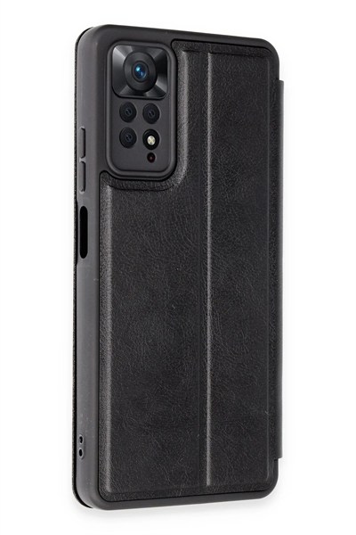 Mey İthalat®   Redmi Note 12 Pro 4G Kılıf Flip Cover - Siyah