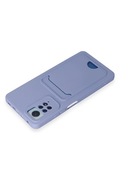 Mey İthalat®   Redmi Note 12 Pro 4G Kılıf Kelvin Kartvizitli Silikon - Lila