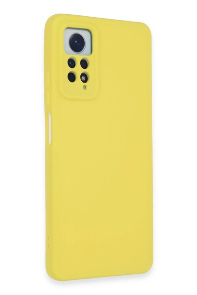 Mey İthalat®   Redmi Note 12 Pro 4G Kılıf Nano içi Kadife Silikon - Sarı